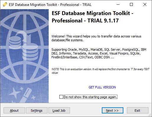 ESF Database Migration Toolkit screen shot
